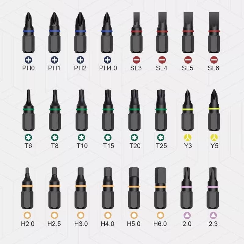 24 In 1 Ratcheting Screwdriver Set With Chrome Steel Bit And Ergonomic Handle For Home Repair