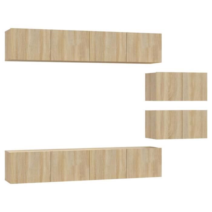 VidaXL Ensemble de meubles TV 6 pcs Chêne sonoma Bois d'ingénierie 3114600