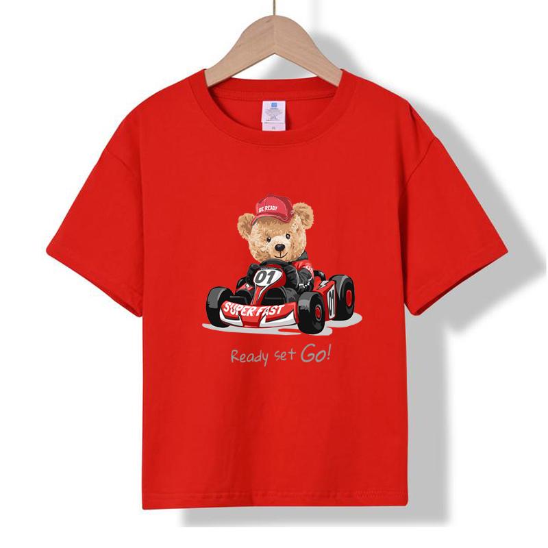 XH14 MINISO 2026 Summer New Printed Cotton Round Neck T-shirt for Children Aged 1-16, Boys and Girls