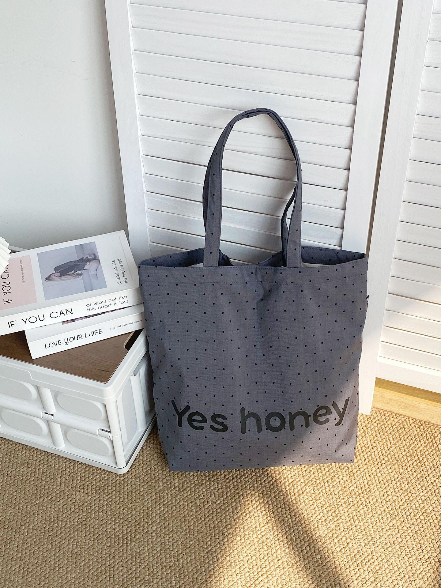 

Women Polka Dot Canvas Shoulder Bag Large Capacity Tote Handbag Casual Outdoor Shopping Bag Summer Beach Travel Tote Bag сірий