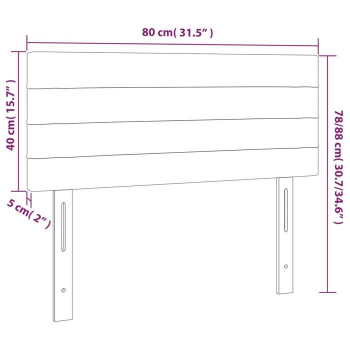 VidaXL Tête de Lit à LED Meuble de Chambre à Coucher Accessoire de Lit Simple Tête de Cadre de Lit Intérieur Taupe 3121730