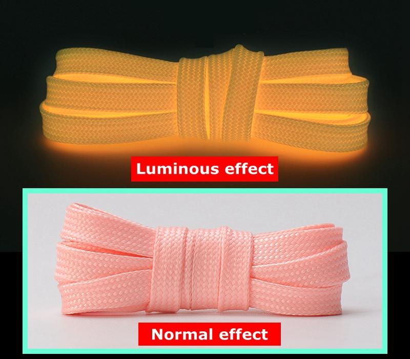 Luminous Shoelaces Athletic Sport Flat Canvas Shoe Laces Glow In The Dark Night Color Fluorescent Shoelace Shoe Accessories