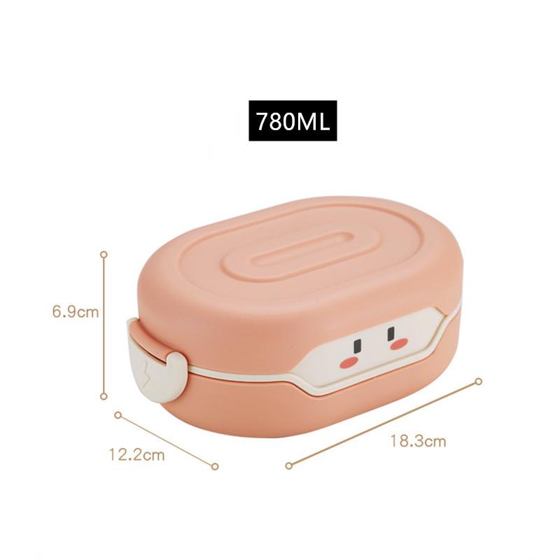 Cartoon Plastic Bento Box for Kids - Microwave Safe BPA-Free Lunch Container for School Food Storage