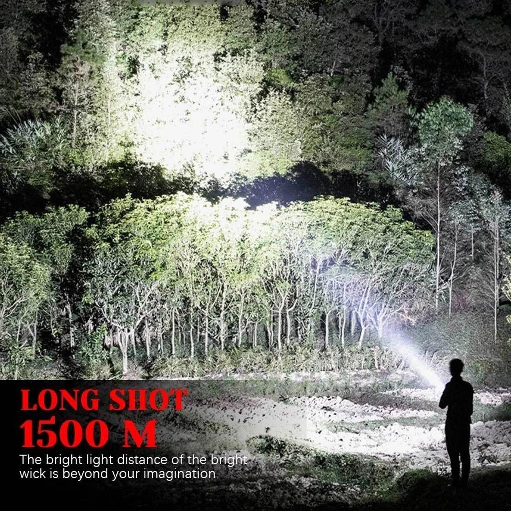 Super Bright Searchlight Rechargeable Flashlight Outdoor Handheld LED Spotlight Floodlight Torch Lamp Work Light With USB Tripod