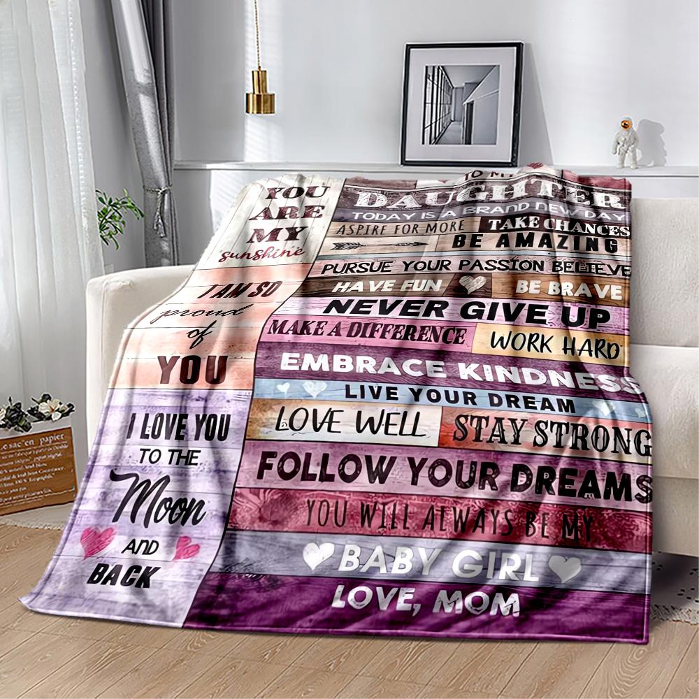 1pc Mom's Love Blanket Soft Cozy Lightweight for Travel Camping Picnics Sofa Office Bed Living Room Perfect Gift for Friends and Family