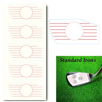Golf-Aufprallklebeetiketten Golfschläger-Aufkleber für Hölzer, Eisen und Putter Golfschwung-Klebeband Selbstlern-Sweetspot