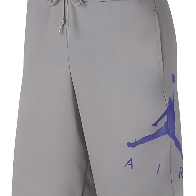 Air Jordan Print Logo Drawstring Mid-Rise Loose Straight Shorts Men Bottoms Gray AJ0808-027