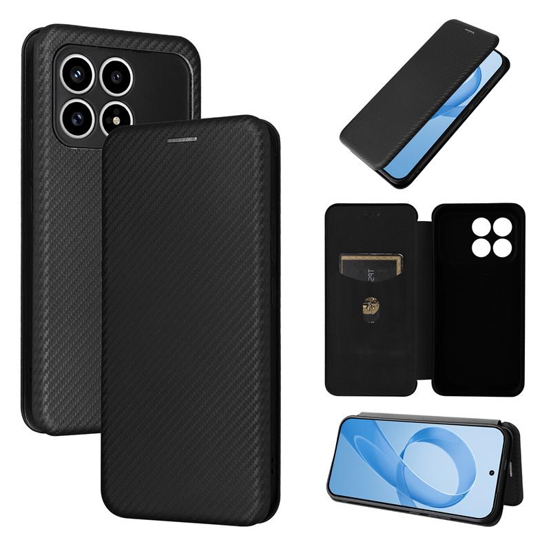 For Flip Xiaomi Poco F8 Pro 5G Card Slot Carbon Fibre Magnetic Skin Leather Cover For Xiaomi Poco F8 Pro Shockproof Phone Case