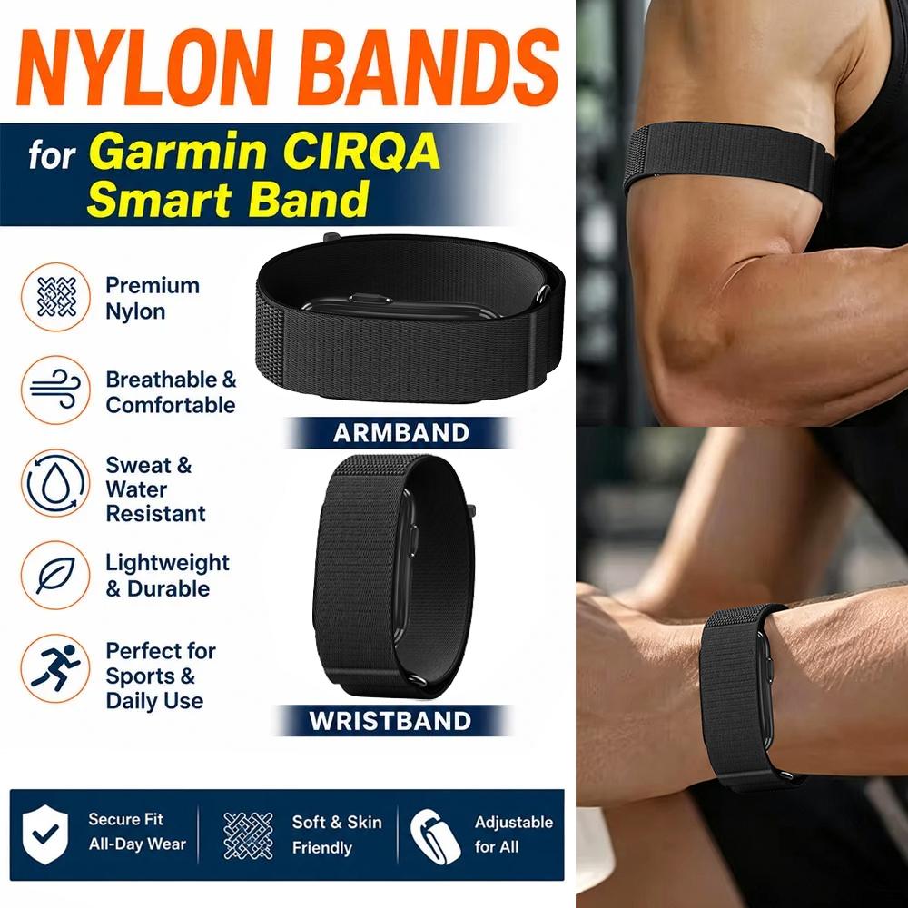 New Nylon Watch Strap for Garmin CIRQA Replacement Wristband Lightweight for Garmin CIRQA Smart Band Breathable Adjustable Sport