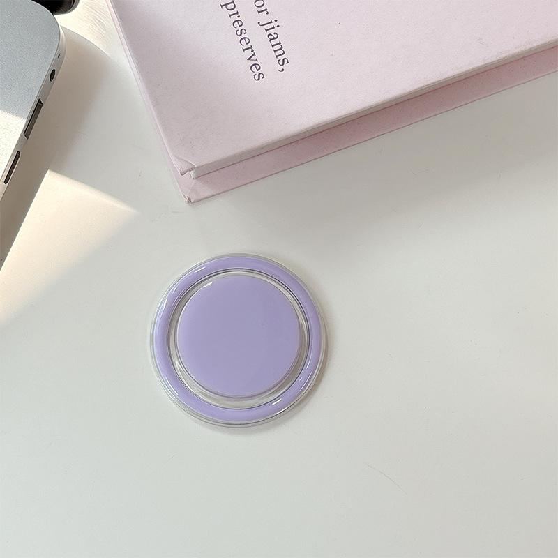 Simple Solid Color Magnetic Suction Round Candy Mobile Phone Airbag Bracket Is Suitable For Magsafe Desktop Support Ring Creativity