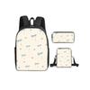 Bow Print 3Pcs/Set Backpack with Messenger Bag ,Pencil Bags for Boy/Girl Best Gift Cartoon Student School Bags