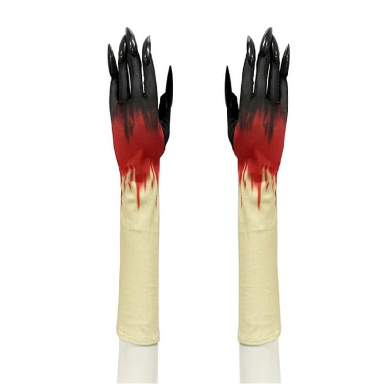 Horror Theme Nails Gloves Soft Design With Reinforced Scary Claws Practical Halloween Party Accessories For Cosplay