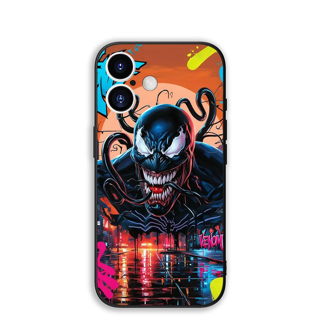 

Cover for Apple iPhone 16 15 14 11 Pro Max 6 7 8 Plus + SE2 SE3 SE 2022 2020 8+ Protective Phone Case Venom Marvel Spider Man iPhone 14 Pro