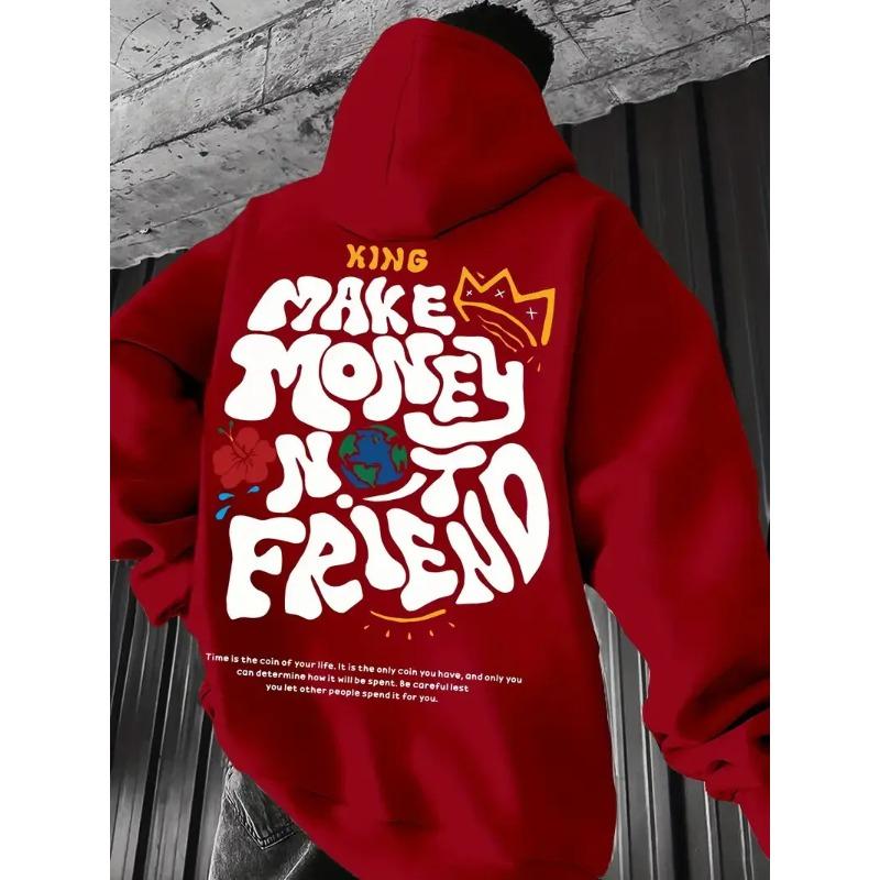 2025 3D Geldverdienen Ist Kein Freund Muster Bedruckter Herren Casual Mode Bequemer Hoodie Übergroße Sportbekleidung
