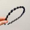 Women Headband Anti-Slip Teeth Mesh Yarn Twist Soft Braided Texture Hair Hoop Washing Face Headband Hair Accessory