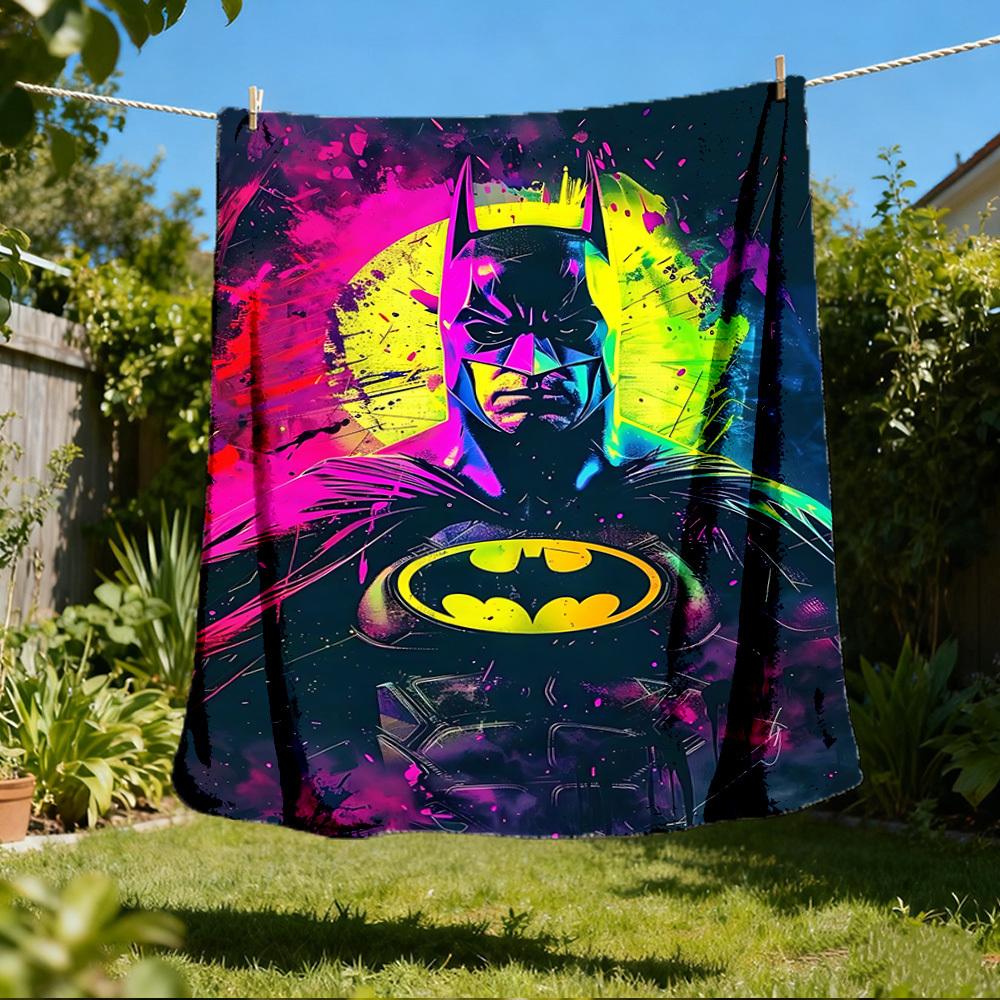 

1pc Batman, Superhero Outdoor Flannel Throw Blanket Soft, Lightweight & Warm for Sofa, Office 80x120cm
