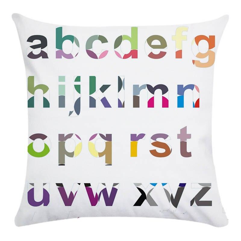 Cheap Creative 26 Letters Cushion Cover Cotton Polyester Geometric Throw Pillow Case For Sofa
