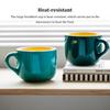 Caneca de cerâmica estilo nórdico para café da manhã, copo para micro-ondas, resistente ao calor, caneca para café, chá e leite, grande capacidade