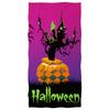 Halloween Theme Beach Towel Skull Pumpkin Castle Witch and Ghost Design Large Soft Quick Dry Bath Towel for Women Girls Kid Gift