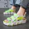 Plateforme Thick-heeled Flip Flops Sneakers Women's Beige Sandals Shoes White Basketball Woman Sports Entertainment
