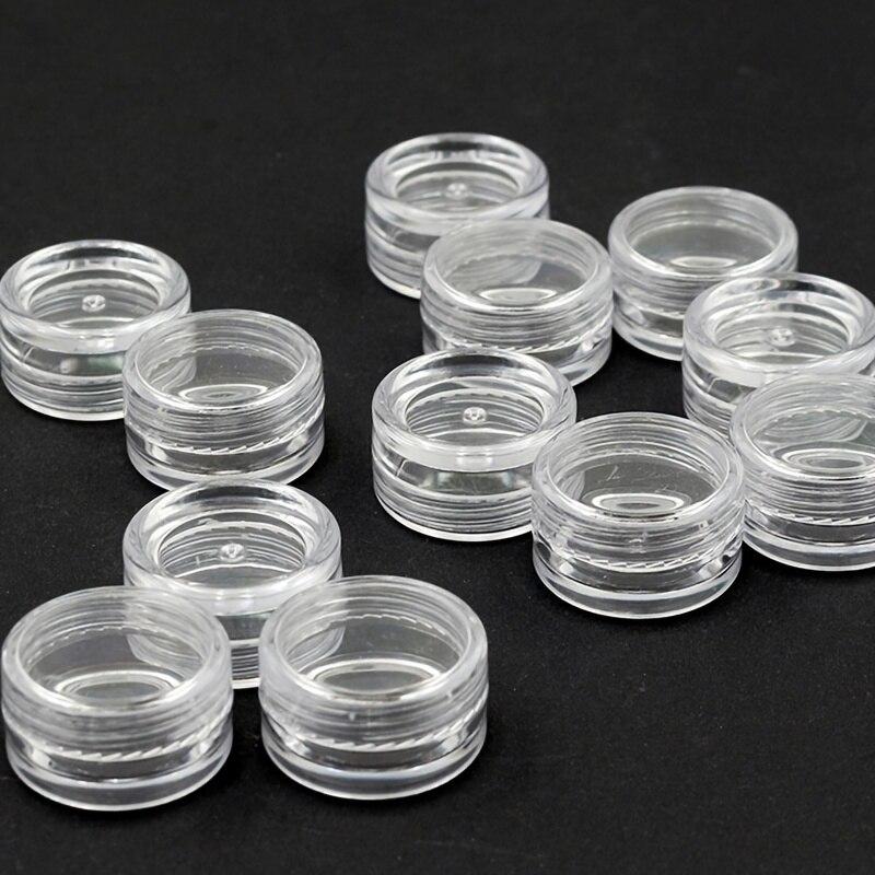 10/50/100Pcs/set Transparent Plastic Jewelry Bead Storage Box Small Bottom Round Container Jars Make Up Organizer Storage Boxes