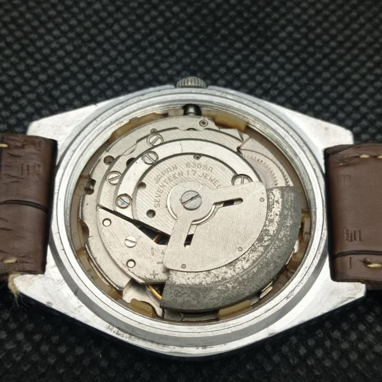 USED VINTAGE SEIKO 5 AUTOMATIC 6309A JAPAN MENS D/D BROWN WATCH 608i-a316860-2 SKU608i-a316860