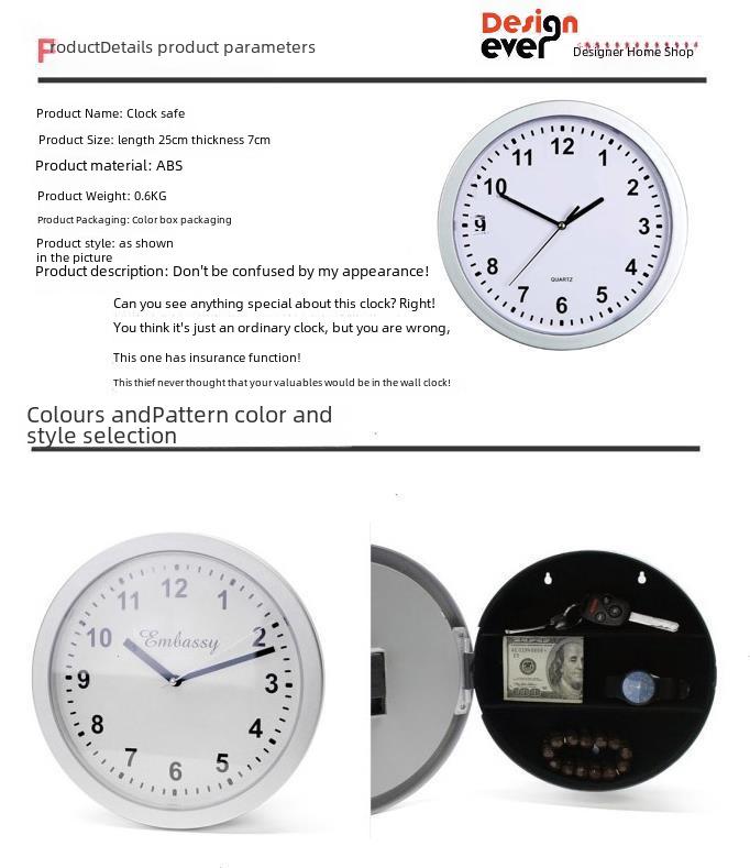 European Style Wall Clock with Hidden Jewelry Storage – Decorative and Personalized Home Décor