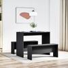 VidaXL Ensemble table à manger et bancs 3 pcs noir bois d'ingénierie, ensemble de table à manger, table à manger avec bancs, 855531