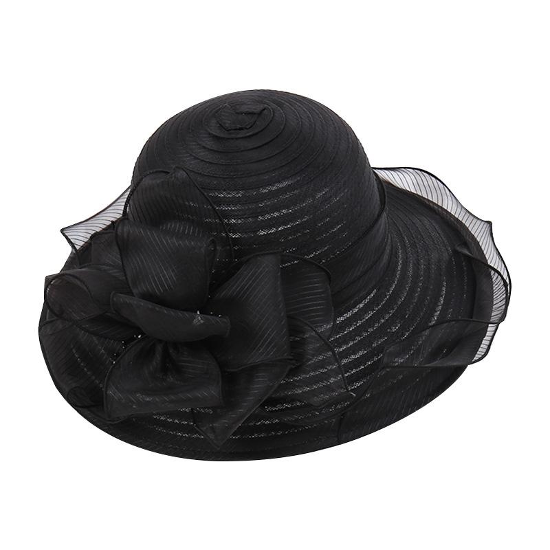 Eugen yarn wavy lace flower eaves women's summer sunscreen bucket hat fashion versatile sun hat outdoor pot hat