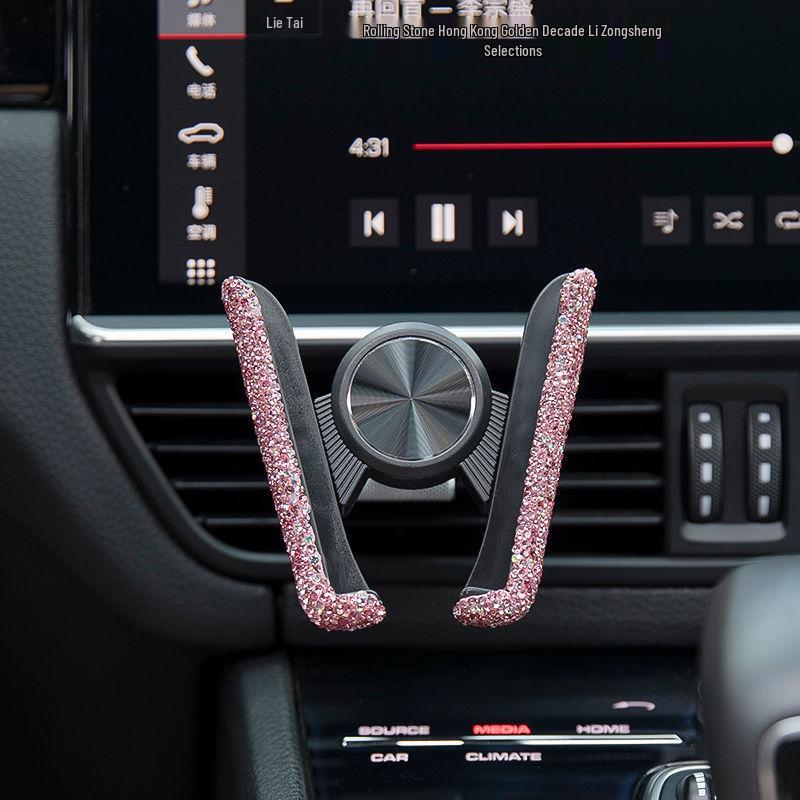 Rhinestone Car Vent Phone Holder & Navigation Clip