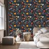 Ladybugs Wallpaper Navy Blue and Graphite for Living Room and Bedroom 50x1000