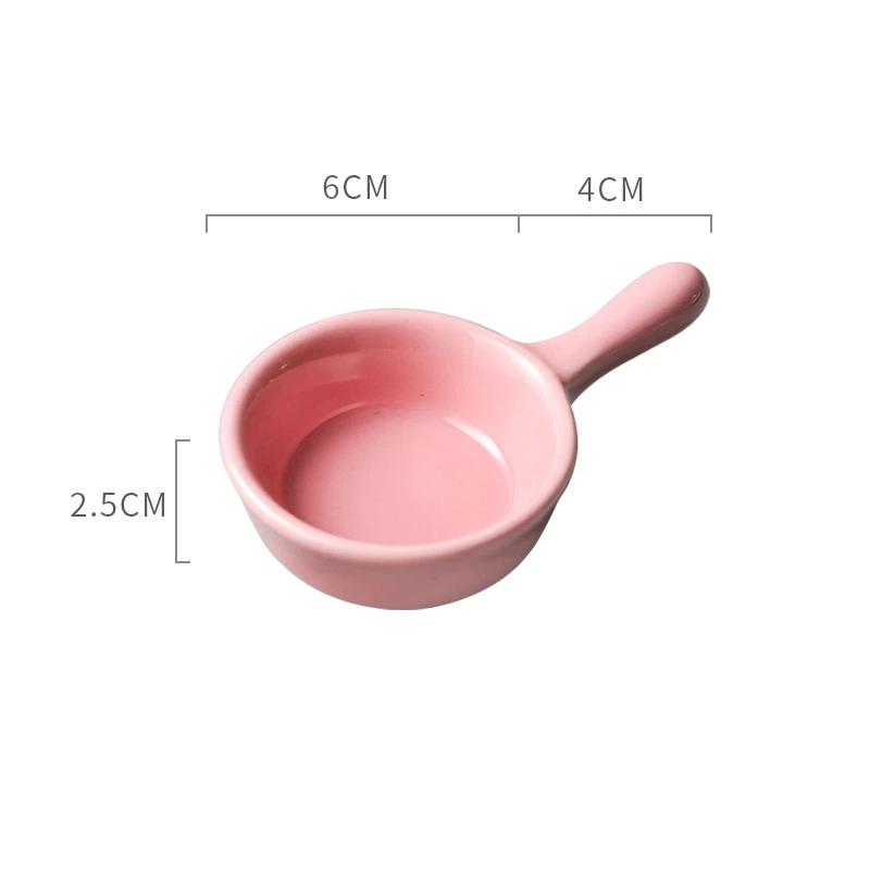 Creative Mini Ceramic Discretionary Dish Japanese Tableware Seasoning Dish Handle Dish Soy Sauce Vinegar Sushi Dipping Plate