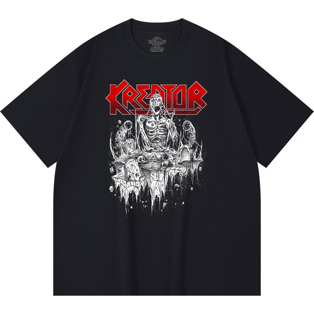 230 g/m² 100% Bavlna T-shirt Heavy Metal Rocková Kapela Tisk Populární Hudby Unisex Těžký Bavlněný T-shirt