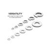 350Pcs Stainless Steel Flat Washers And Spring Lock Washers Assortment Kit Spring Lock Washers And Flat Washers Set Silver