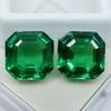 NATURAL Tsavorite Garnet Green SQUARE Cut 18.46 Ct   Loose Gemstone Pair