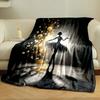 Ballet Silhouette and Floating Petals print blanket soft and cozy perfect for the living room bed sofa or a nap,gift