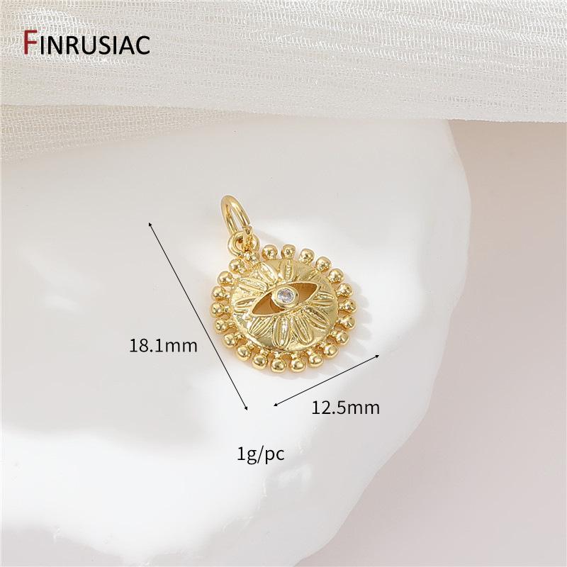 

Evil Eye Charms for Jewelry Making 14K Gold Plated Brass Zircon Charms Pendant for DIY Necklace Making,Supplies For Jewelry 1 piece