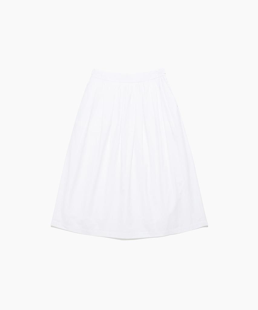 Tudument Shirring Long Skirt Ivory