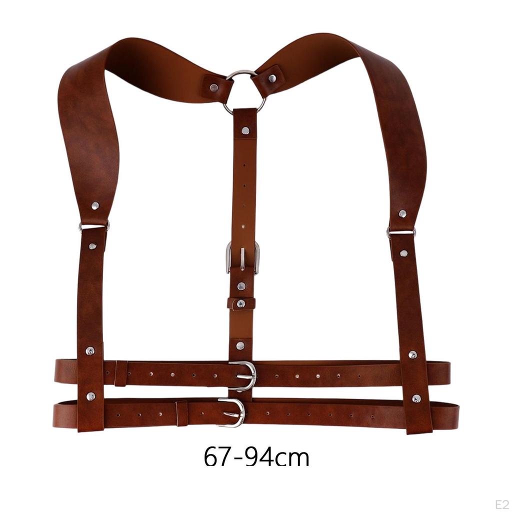 Körper-Taillengürtel Steampunk Damen Verstellbare Schnalle Kette Bustier Taillenband PU-Leder Punk Harness