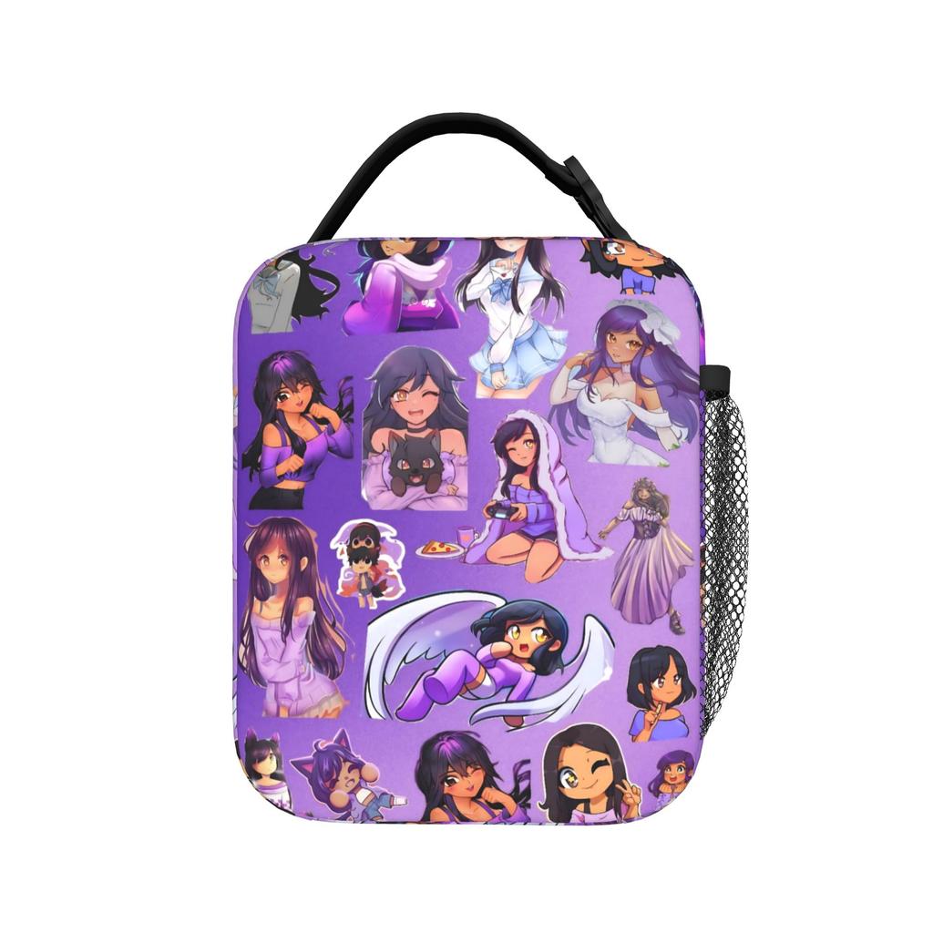 A-Aphmau Cartoon Insulated Lunch Bag for Men Women Food Container Bags Portable Cooler Thermal Lunch Boxes For Travel