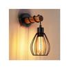 Wall Lamp - NETTLIFE - Vintage - Solid Wood - E27 Socket - Black