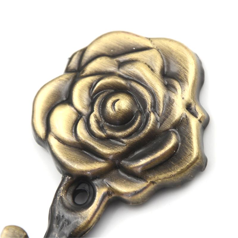 2 Stück/Set Rosenmuster Metall Vorhanghaken Heim Wand Tür Dekorative Hakenrückseiten