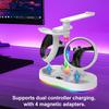 Charging Dock for Play Station5 Controller Charger Station with RGB Light Dual USB Port 4 Magnetic Adapter Charging Storage Dock