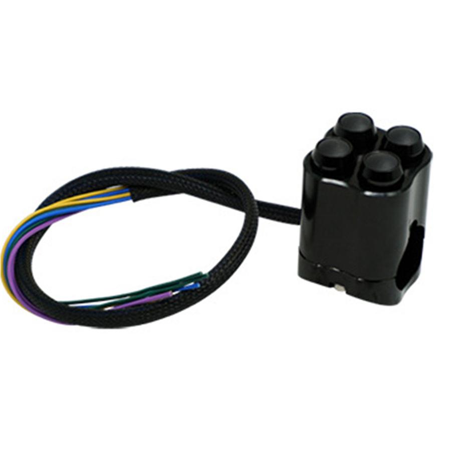 CNC 28mm Motorcycle Switch Handlebar 4 Optional Button Control W/ Wire Harness