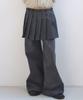 OAFISH Button Waist Wide Pants & Skirt, Charcoal