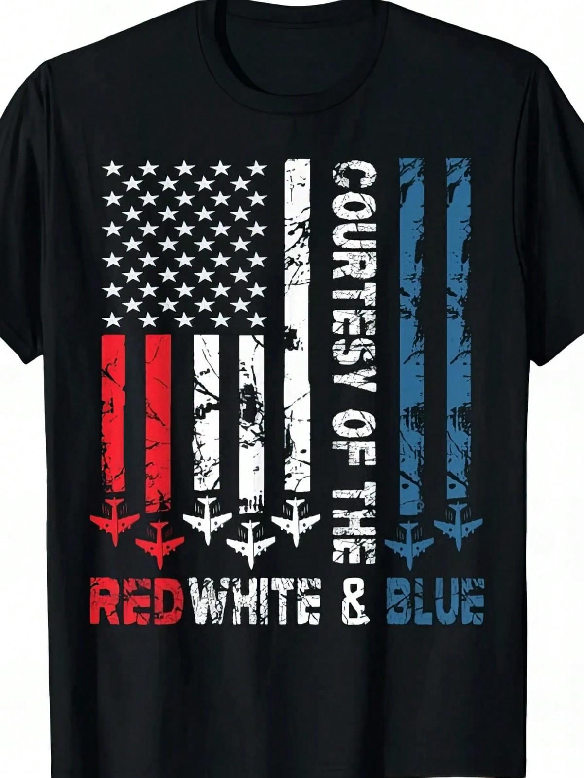 Courtesy Of The Red White And Blue Vintage America US Flag T-Shirt S