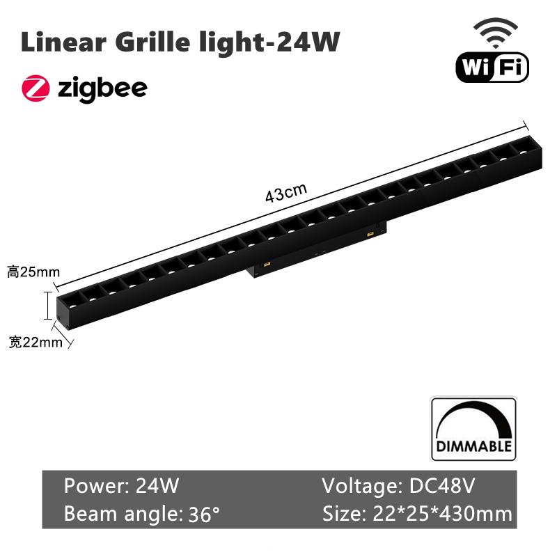 Zigbee Smart WiFi Magnetic Track Lights LED DC48V Dimmable Spotlight Tuya App Alexa Google Assistant Voice Control Rail Lamp