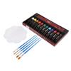 Kids Paint Set 12 Colors Pigment 5 Paintbrushes Vibrant Colors Poisonless Quick Drying Widely Used Kids Painting Kit