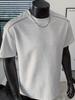 Summer 2026 Men's Patchwork Short Sleeve T-shirt with Zipper Detail - Simple, Versatile, Loose Round Neck Pullover