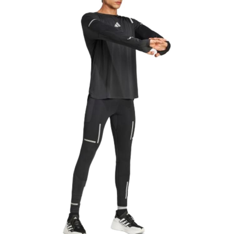adidas Ultimate Reflective Long Sleeve Long-Sleeve Top Black Men Streetwear JD7801